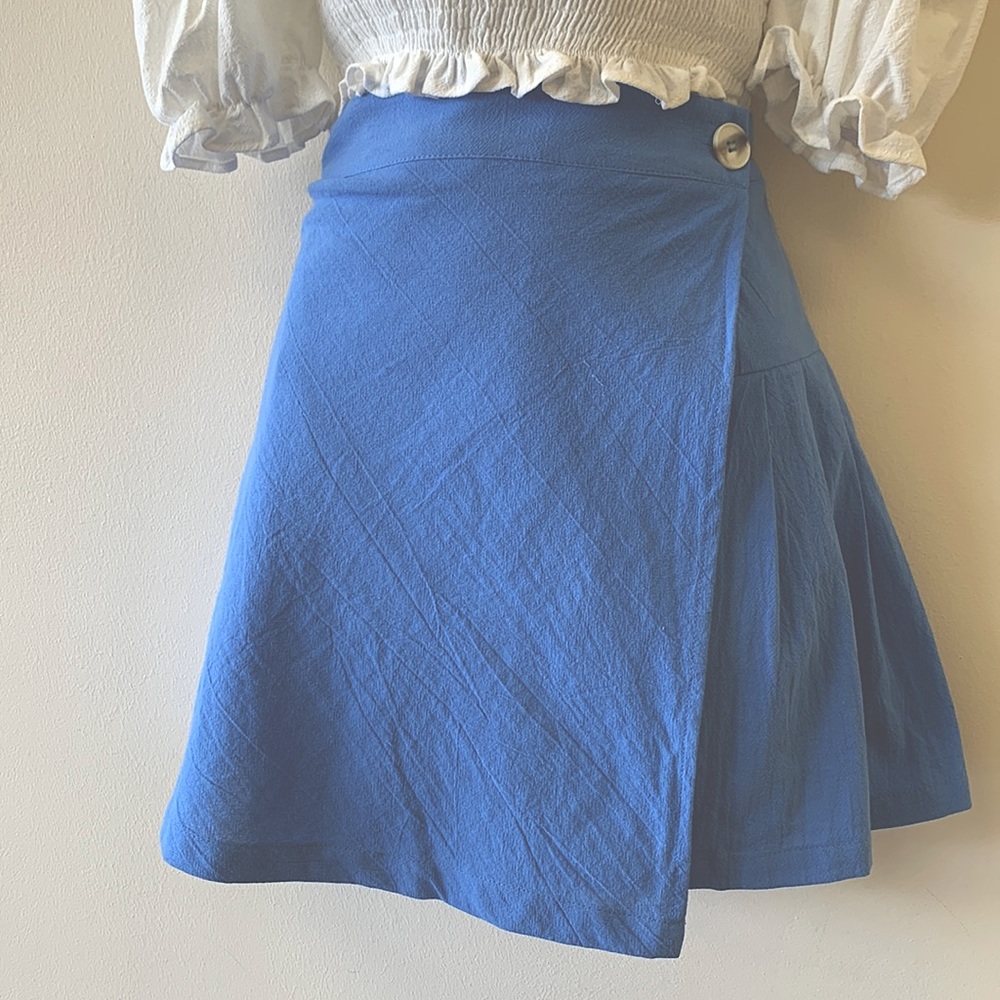 NWT blue wrap skirt